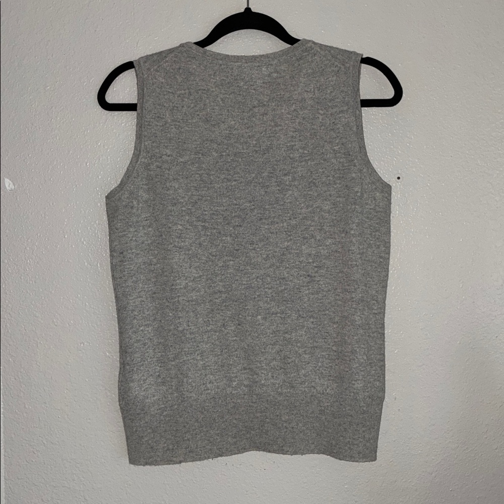 Brooks Brothers Light Gray Cashmere Sweater Vest round neck - Picture 5 of 6